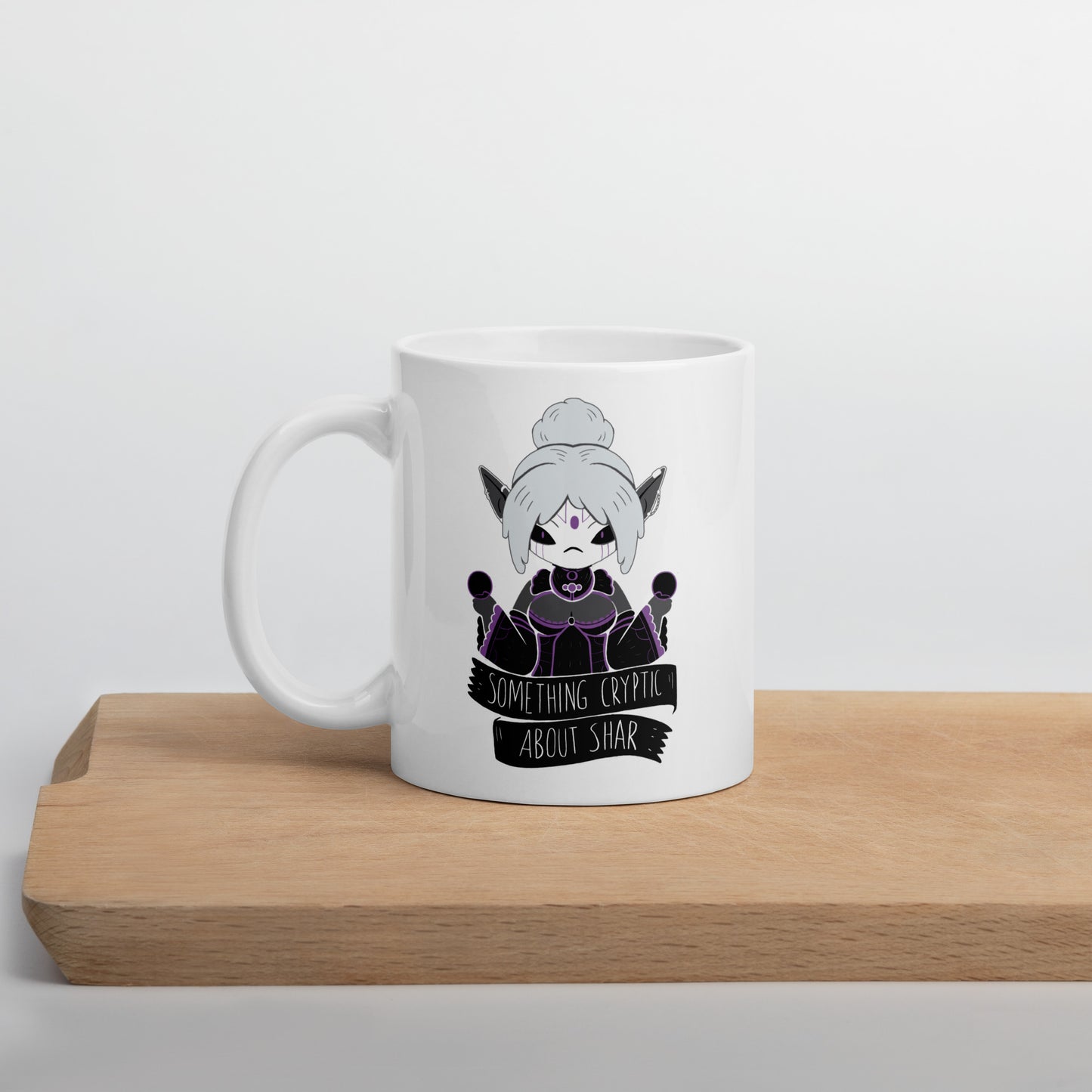 Something Cryptic About Shar - White Glossy Mug