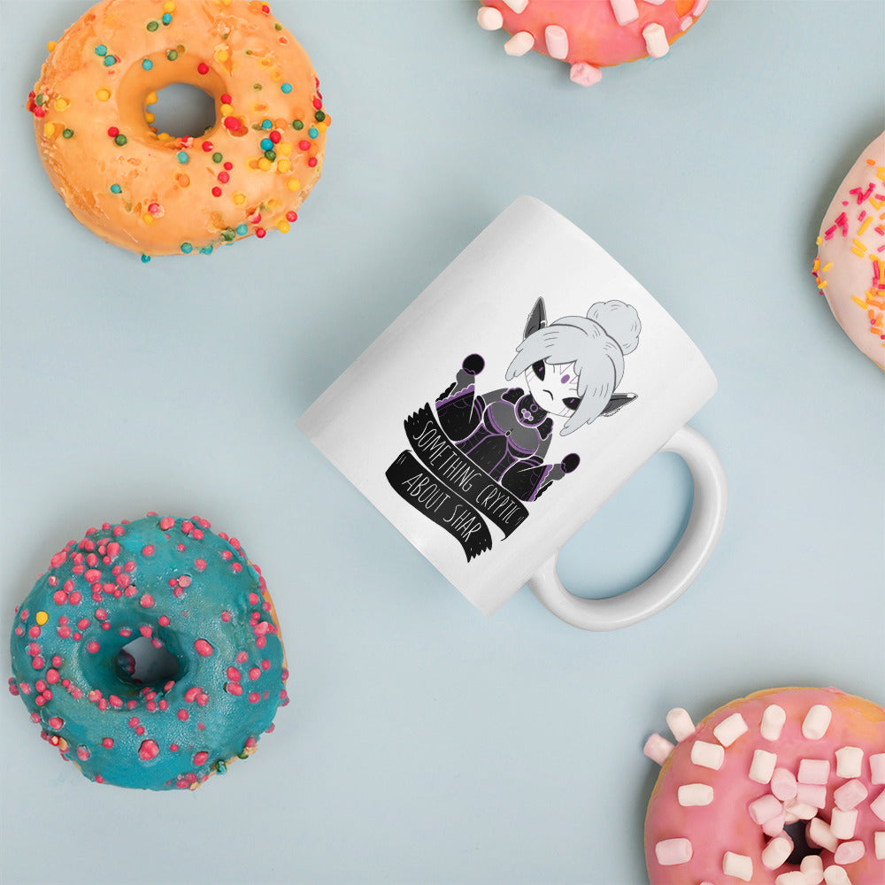 Something Cryptic About Shar - White Glossy Mug