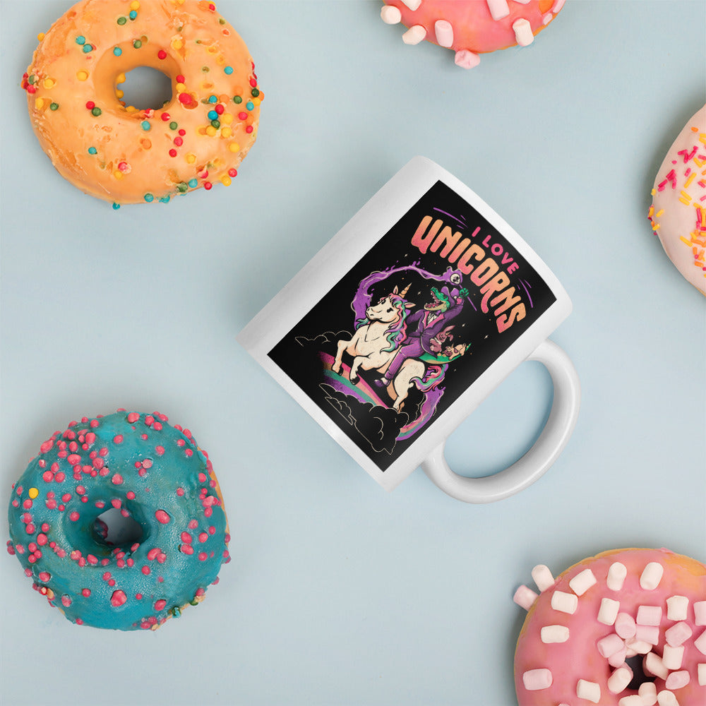 I Love Unicorns - White Glossy Mug