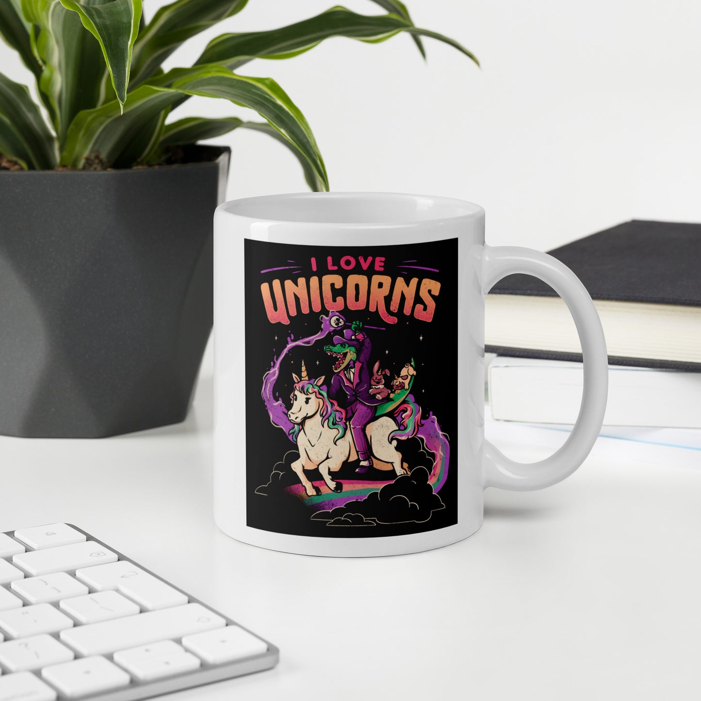 I Love Unicorns - White Glossy Mug