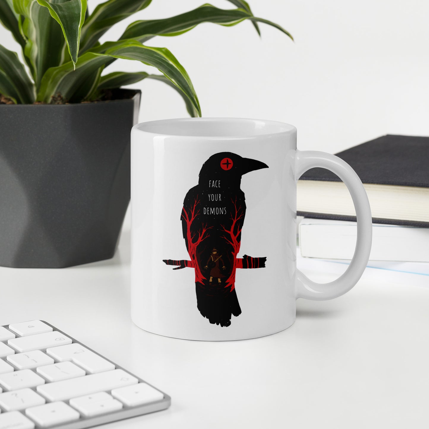 Face Your Demons - White Glossy Mug