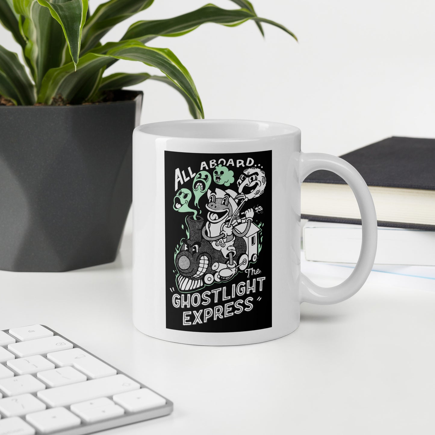 All Aboard the Ghostlight Express - White Glossy Mug