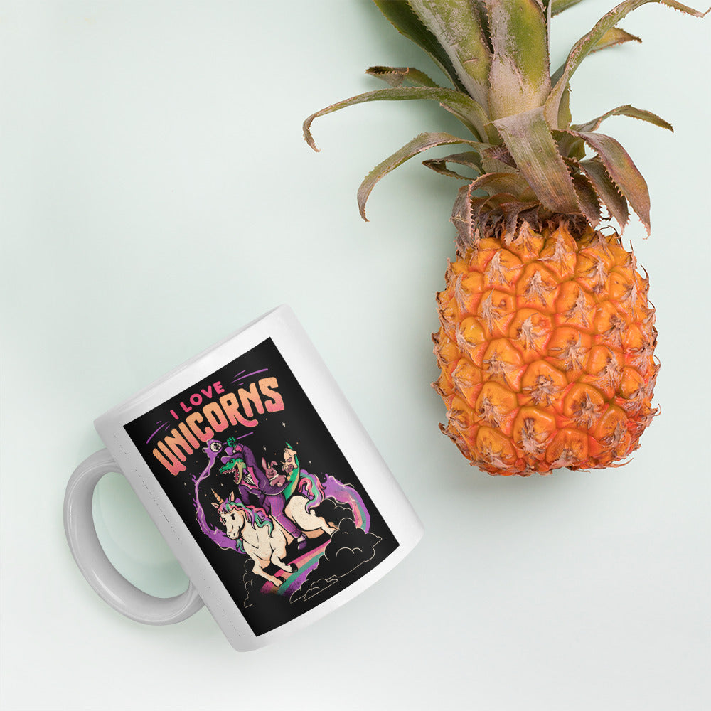 I Love Unicorns - White Glossy Mug