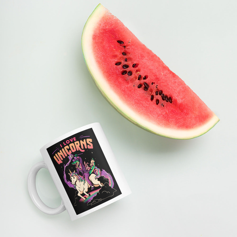 I Love Unicorns - White Glossy Mug