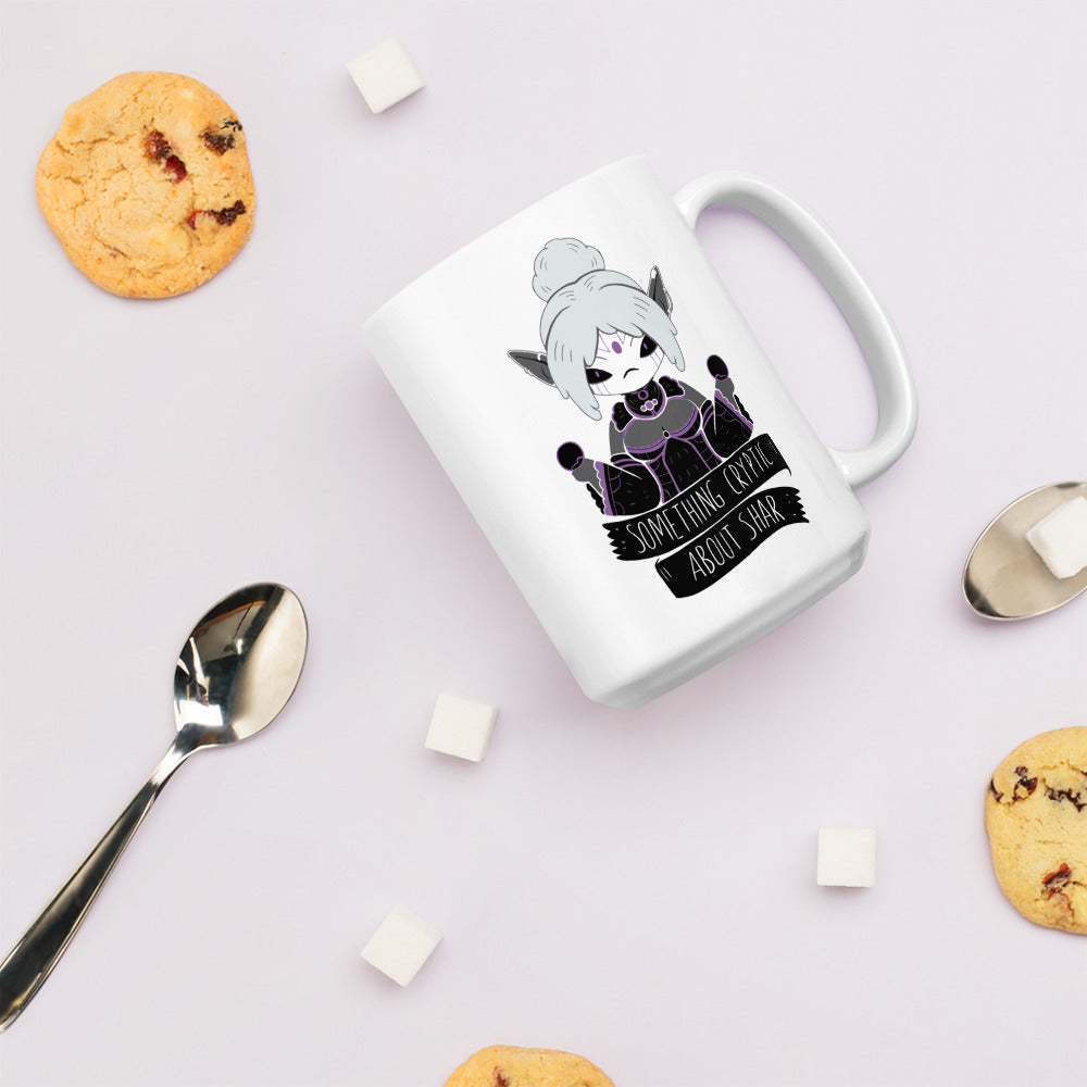 Something Cryptic About Shar - White Glossy Mug