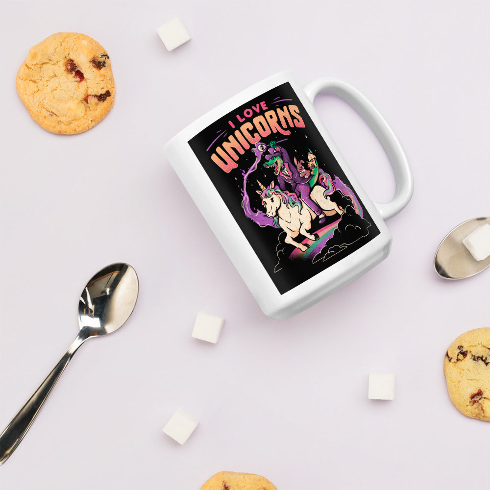 I Love Unicorns - White Glossy Mug