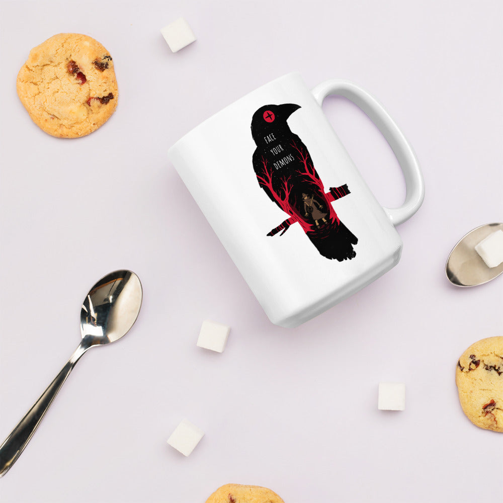 Face Your Demons - White Glossy Mug