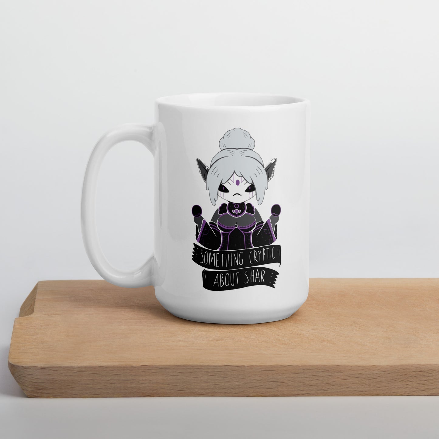 Something Cryptic About Shar - White Glossy Mug