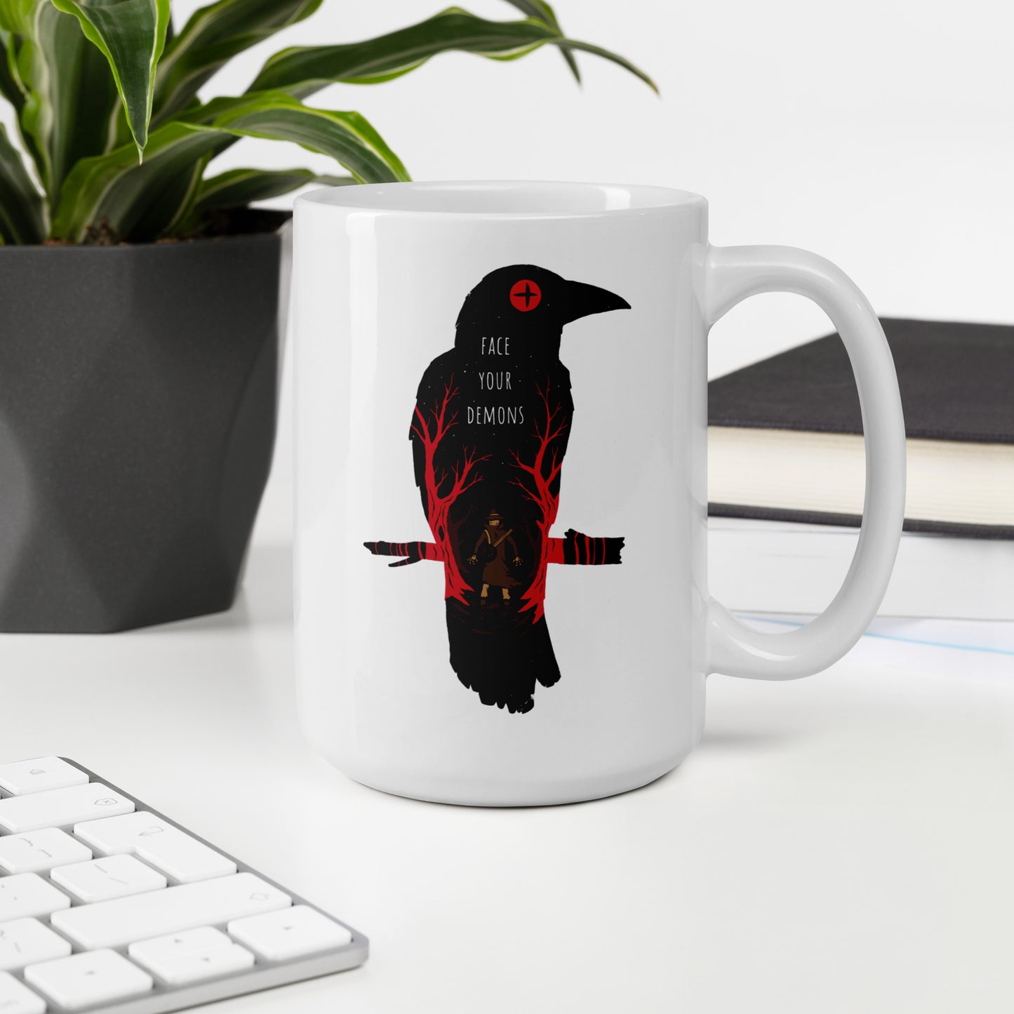 Face Your Demons - White Glossy Mug