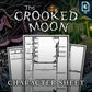 Crooked Moon Digital Character Sheets