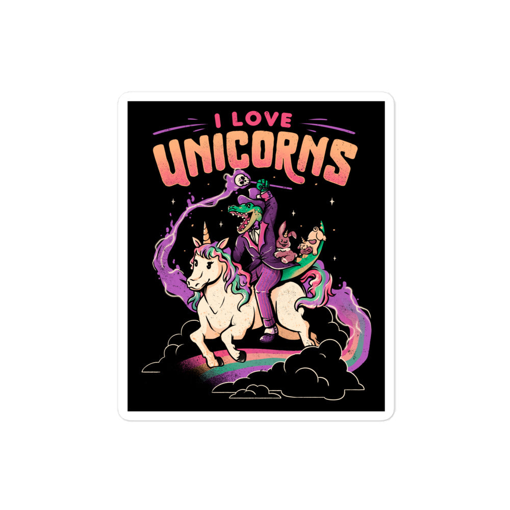 I Love Unicorns - Sticker