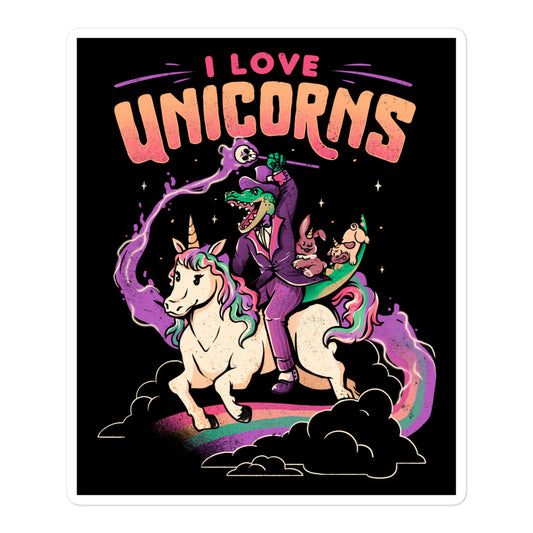 I Love Unicorns - Sticker