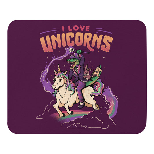 I Love Unicorns - Mouse pad